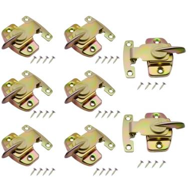 Imagem de FDXGYH Pacote com 8 fechaduras de mesa de jantar resistentes Align-N-Lock Conector de fivela de folha com parafusos para mesas de extensão/estações de trabalho de computador e conferência [Cor zinco]