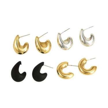 Imagem de Brincos Elegantes Em Acrílico Brilhante Em Forma De Gota Para Mulheres