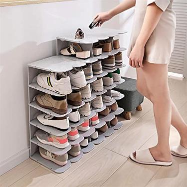 Imagem de Organizador de sapatos multicamadas organizador de sapatos organizador de sapatos multifuncional simples prateleira de sapatos para 5 pares de sapatos decorações de casa armário de sapatos (cor
