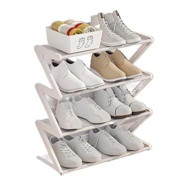 Imagem de Organizador de sapatos de 4 camadas, organizador de sapatos independente com tubos de aço espesso, prateleira de armazenamento de sapatos multifuncional para entrada, corredor, armário de sapatos de