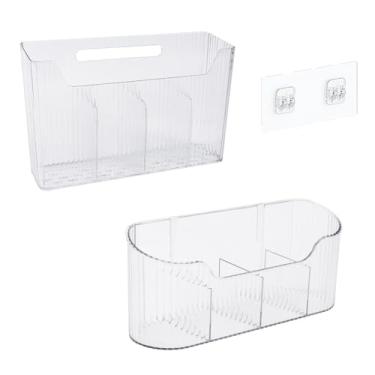 Imagem de Mowhut Pacote com 2 prateleiras de armazenamento de papel alumínio e plástico, organizador de alumínio adesivo para porta de armário e despensa, armazenamento de papel de embrulho para armários de