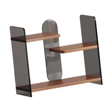 Imagem de Baoblaze Suporte para canecas, organizador multifuncional de acrílico para sala de estar, escritório e casa, Nogueira Preta