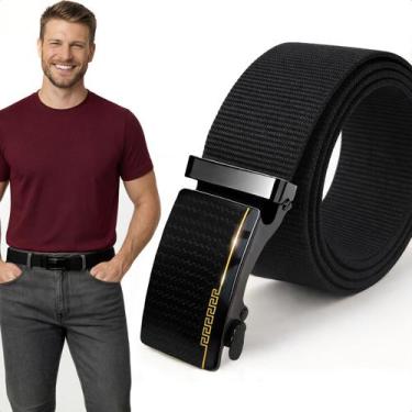 Imagem de Cinto Masculino Casual Social Estiloso Ajustável 120cm Fivela Automáti