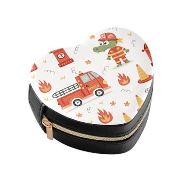 Imagem de Burbuja Linda caixa de joias em forma de coração para mulheres e meninas, estojo portátil organizador de armazenamento para brincos, anéis, colares e pulseiras