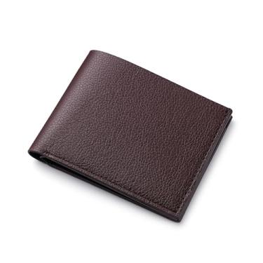Imagem de Carteira masculina slim fit dupla dobrável minimalista carteira masculina com bolso frontal - leve e moderna (marrom) 2026, Marrom, Dobra dupla