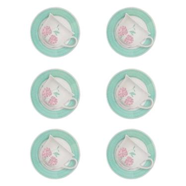 Imagem de Conjunto de Xícaras com Pires Donna Bloom 200ml 6 Unidades - Biona R102496