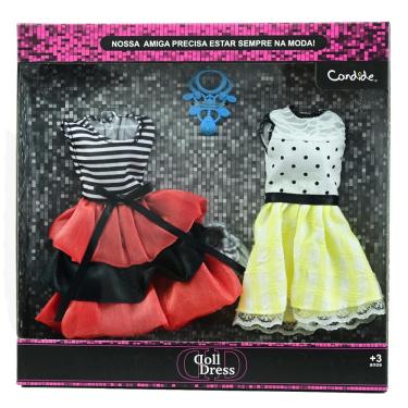 Imagem de Vestido Para Boneca - Doll Dress Kit 2 Looks - Listrado e bolinha