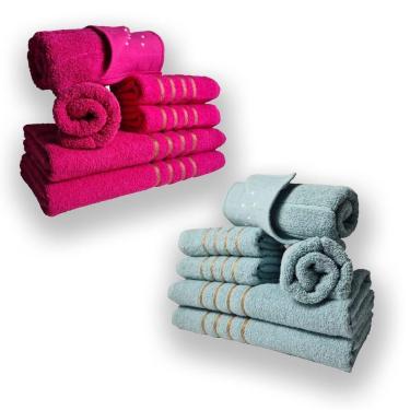 Imagem de Jogo De Toalhas 12pcs - 4 Banhos 4 Rosto 4 Tapetes Rs+vd