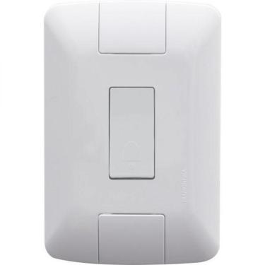 Imagem de Conjunto 4X2 Com 1 Pulsador Campainha Aria 6 A 250 V Branco