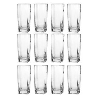 Imagem de Jogo Kit 12 Copos Vidro Grosso Suco Água Drink Cerveja 330ml - Em Casa