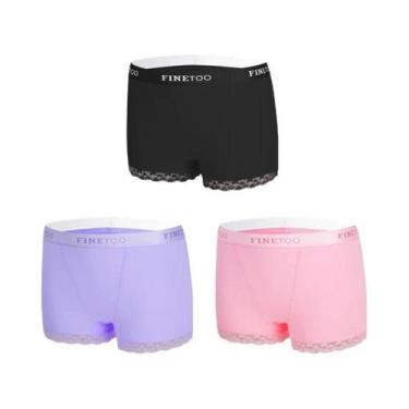 Imagem de Calcinhas De Algodão Com Renda Para Mulheres, 3 Peças S-XXL, Confortáv