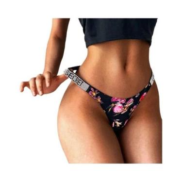 Imagem de Calcinha G-string Sexy De Cintura Baixa Com Strass Para Mulheres S-XL 