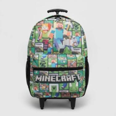 Imagem de Mochila Minecraft Rodinhas Cor Um Pouco Mais Fraca Escolar