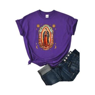 Imagem de Camiseta Feminina Casual De Verão Com Estampa De Nossa Senhora De Guad