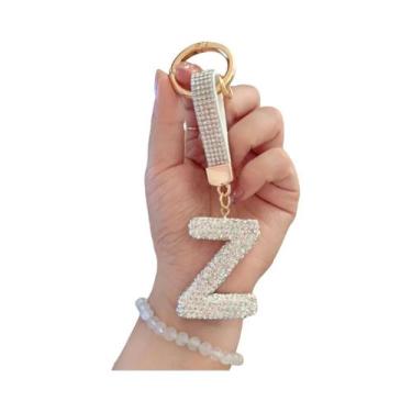 Imagem de Chaveiro De Letra Redonda Em Liga Com Strass Brilhante E Pingente De C