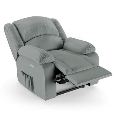 Imagem de Poltrona Do Papai Reclinável Pietra Elétrica Led Fh9 Pu Cinza - Mpozenato