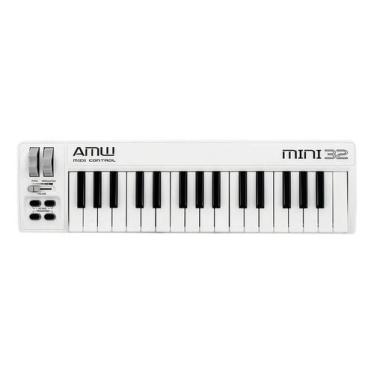 Imagem de Teclado Controlador MIDI AMW Mini 32 USB 32 Teclas Sensíveis - Congrat