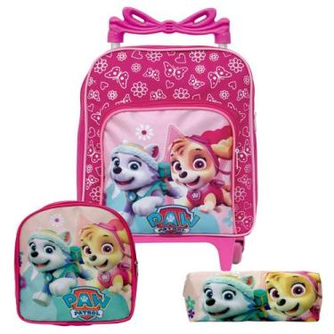 Imagem de Mochila Infantil Rodinha P Patrulha Canina Lancheira Estojo