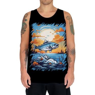 Imagem de Camiseta Regata Pesca Esportiva Peixes Azul Paz 6 - Kasubeck Store®, M