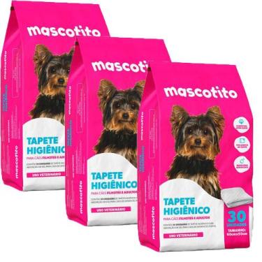 Imagem de Combo 3 Tapetes Higiênicos Mascotito 60x55cm C/30 Unidades