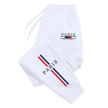 Imagem de Calças De Moletom Masculinas Casuais Com Estampa Paris, Moda Urbana Es