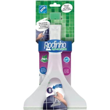 Imagem de Rodinho de Limpeza 5213 para Secar Pias e Bancadas em Plástico com Suporte Adesivo para Parede Branco Arthi