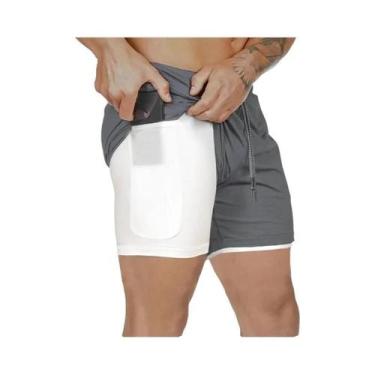 Imagem de Shorts De Corrida Masculinos 2 Em 1 De Secagem Rápida 2024, Shorts Esp