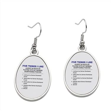 Imagem de Brinco ponteiro alemão Five Things I Like Longername de pelo curto – Brincos pendentes para meninas – Presente de festa de aniversário dos namorados