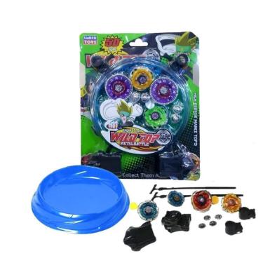 Kit 4 Beyblade Metal Blay Blade 5d Tornado 2 Com Led Novidad