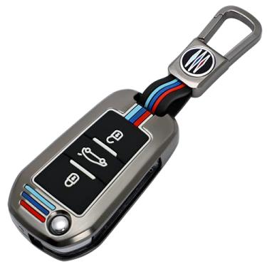 Imagem de Hacreyatu Tampa de chave de liga de zinco para Peugeot 107 308sw 407 208 508 408 2018 para Citroen C4 Cactus C5 C4L (cor da arma)