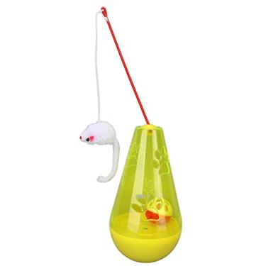 Imagem de Pokerty9 Brinquedo de lanche para gatos, ansiedade, facilidade de ansiedade, brinquedo interativo para gatos, gatos, gatos, amarelo