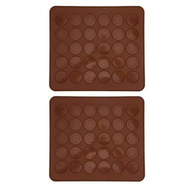 Imagem de Tapetes de silicone Macaron, 2 peças de 30 grades Macaron Pads antiaderentes para assar na cozinha tapetes para fazer ou assar macarons Cookies em casa Padaria Cake Shop