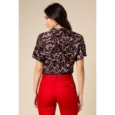 Imagem de Blusa Animal Print Detalhe Barra - Forwhy