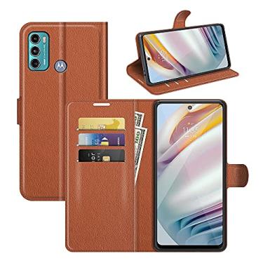 Imagem de YUNCHAO Caixa de telefone Para Motorola Moto G60/G40 Fusion Litchi Texture Flip Protective Case com titular e slots de cartão e carteira capa para celular