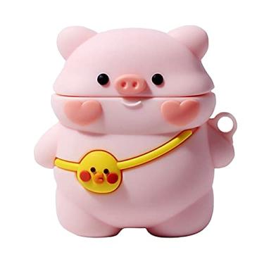 Imagem de Qudai Fones de ouvido sem fio BT bonito de desenho animado estojo protetor para fone de ouvido estojo de silicone macio compatível com Lenovo LP40 Pink Pig BD