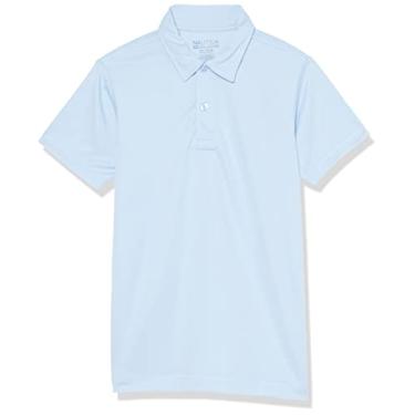 Imagem de Nautica Boys' School Uniform Sensory-Friendly Short Sleeve Performance Polo, Light Blue, 18-20