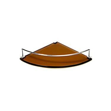 Imagem de Porta Shampoo de Canto Curvo em Vidro Bronze Lapidado - Aquabox - 25cmx25cmx10mm