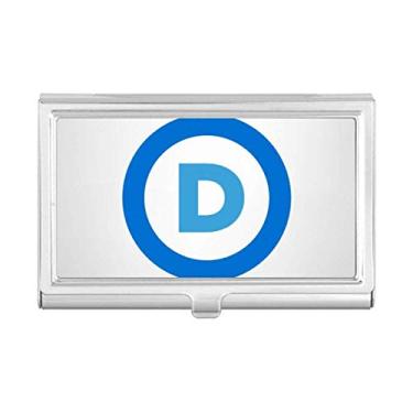Imagem de Porta-cartões de visita azul com emblema dos Estados Unidos para festa democrática