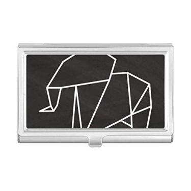 Imagem de Porta-cartões de visita com elefante de origami abstrato, formato geométrico