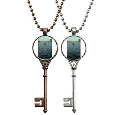 Imagem de OFFbb-USA Colar de chaveiro estiloso com pingente para decoração de casais do lago pescador
