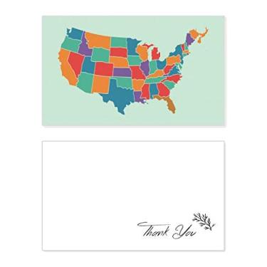 Imagem de Mapa dos Estados Unidos padrão cartão de agradecimento aniversário comemoração casamento agradecimento