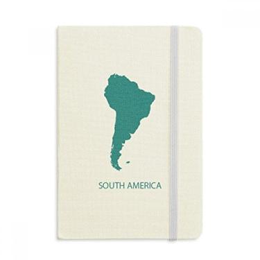 Imagem de Caderno de mapa do continente da América do Sul com capa dura em tecido oficial diário clássico