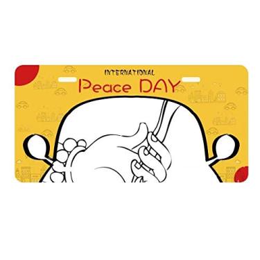 Imagem de DIYthinker Placa de licença com desenho Culture and Ruyi Line Placa de carro Decoração Dia da Paz