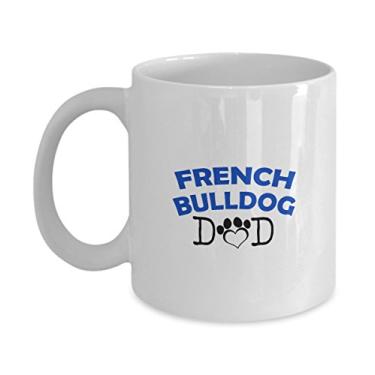 Imagem de Caneca divertida para casal buldogue francês – pai buldogue francês – mãe buldogue francês – presente para amantes de buldogue francês – ideia única de presente de cerâmica (pai)