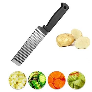 Imagem de Faca De Fatiar Legumes E Frutas Formato De Ondas Em Inox