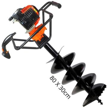 Imagem de Perfurador de Solo Vulcan Trent VPS520 2T 52cc 2,5hp com Broca 80x30cm Ideal Para Fixação de Estacas e Construção de Cercas