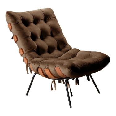 Imagem de Poltrona Decorativa Costela de Adão Botonê Sala Varanda Recepção