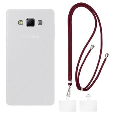 Imagem de Shantime Capa para Samsung Galaxy A7 2015 + cordões universais para celular, pescoço/alça macia de silicone TPU capa protetora para Samsung Galaxy A7 2015 (5,5 polegadas)