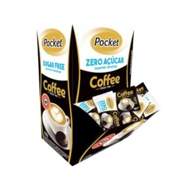 Imagem de Display 100 Unidades Bala Pocket Sabor Café Zero Adição de Açúcar 230g