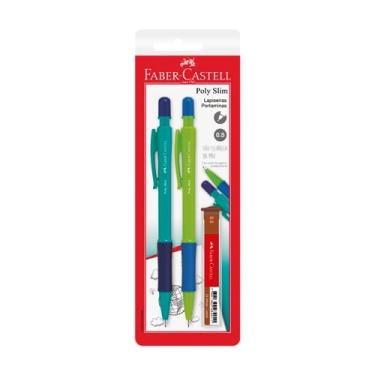 Imagem de Lapiseira Poly Slim 0.5mm Faber-Castell - Azul e Verde, 2 unidades